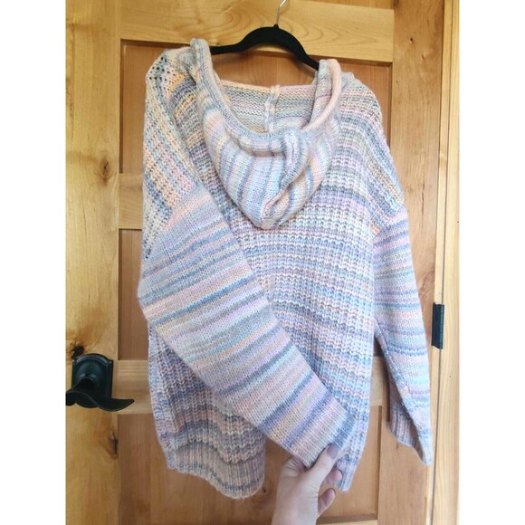 Aerie Comfy Oversized Boho Hooded Knit Indie Artsy Sweater Soft Girl MEDIUM - Picture 2 of 6